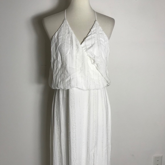 LPA beaded cross back Gown in ivory - Picture 4 of 9